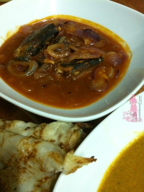Masak lempeng cicah dengan sambal sardin dan kari ayam