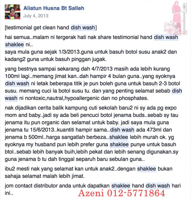 Sabun dish wash yang jimat