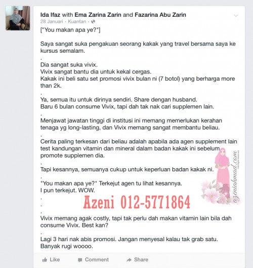 Testimonial Vivix untuk bertenaga